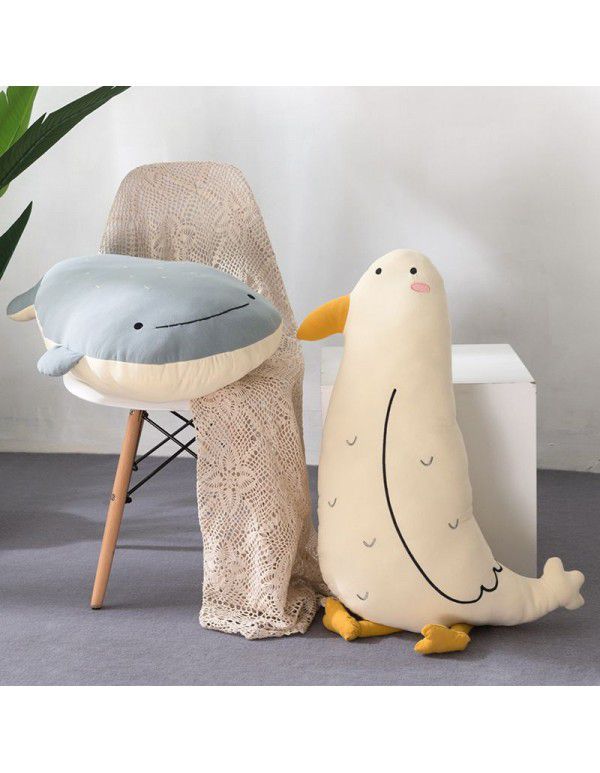 Creative Sita Animal Pillow Office Lunch Rest Waist Cushion Seabird Whale Bear Plush Toy Girl Gift