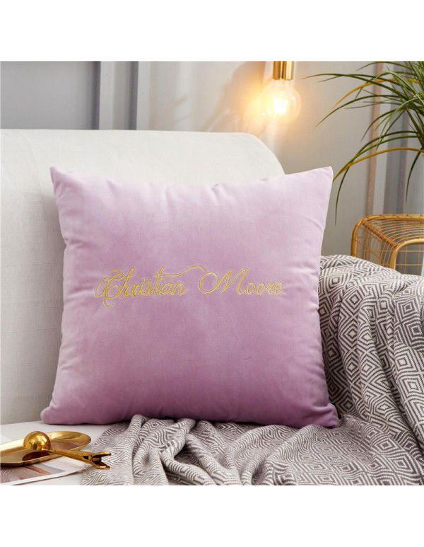 Nordic luxury style sofa pillowcase cushion living room velvet pillowcase 4545 bedside enlarged backrest