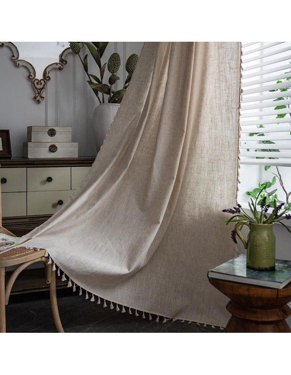 Cloth Dad Curtains, American Simple, Pure Color, Bamboo Knot, Ma Bedroom, Living Room, Shading, Sound Insulation, Thermal Insulation, Float Windows, Finished Products Wholesale