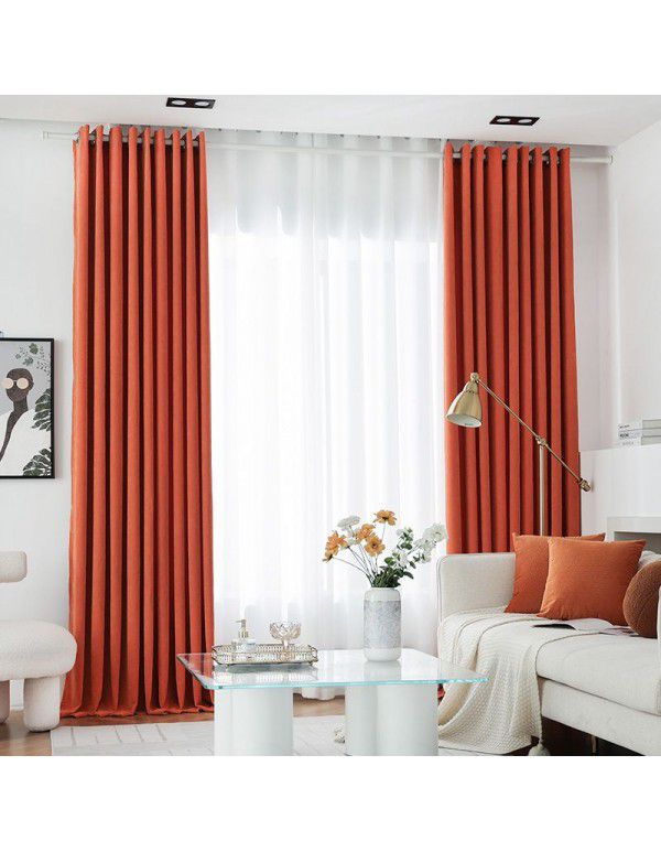 New minimalist nordic ins baby velvet finished curtain living room balcony window curtain