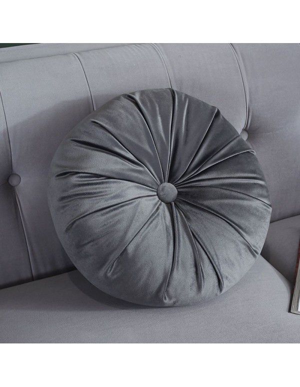 Autumn and winter Dutch velvet round thickened pillow Office waist against Nordic ins solid color bedside sofa Pumpkin pillow