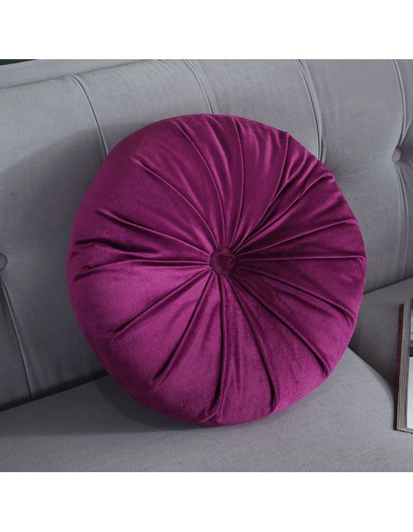 Autumn and winter Dutch velvet round thickened pillow Office waist against Nordic ins solid color bedside sofa Pumpkin pillow