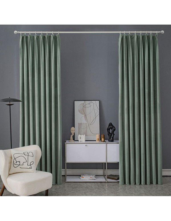 Australian wool bedroom shading curtain products 2022 new modern simple thickened solid color curtain cloth wholesale