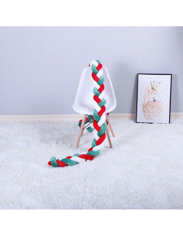 Ins Nordic children's room decoration DIY weave fried dough twist bed surround Danish Knot long tie ball pillow