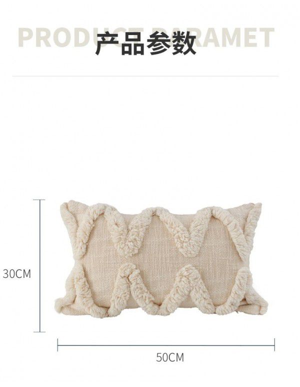 Customized wave cotton tufted waist pillow Bohemian ins style pillowcase sofa cushion cushion cushion cushion wholesale