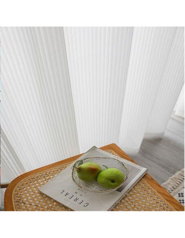 3.5m door width vertical stripe shutter screen Japanese type impervious curtain living room transparent bedroom floating window white window screen