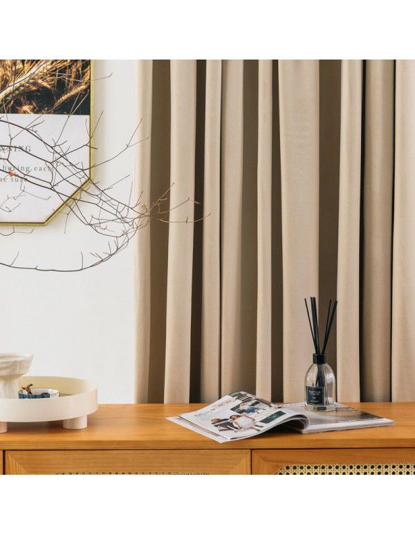 Cream white curtain ins wind luxury French living room velvet shading bedroom cloakroom partition door curtain flannel