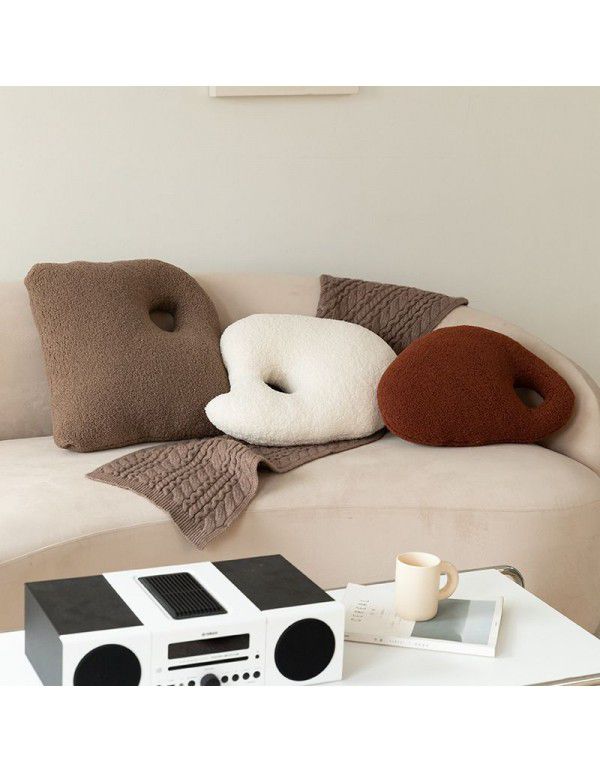 Meimo Color Palette Shaped Throw Pillow Granular Woolen Cushion in Autumn and Winter Tatami Float Window Multi color Soft