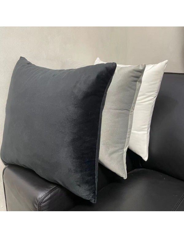 Simple solid velvet throw pillow light luxury super soft cushion cover sofa backrest cover