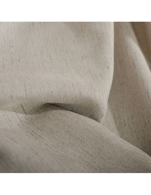 Silk language manufacturer wholesale cotton and linen blackout cloth Nordic style ins solid color curtain fabric hotel project meteor hemp