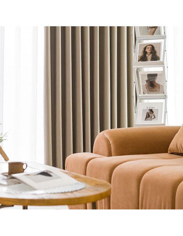 Customized Mousse cotton linen curtain, living room, children's room, French window, sunshade curtain, modern and simple