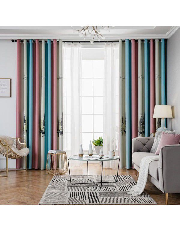 Curtain cloth wholesale, finished curtain, bedroom, home, living room, wind, shading curtain thickening, manufacturer, direct sale, quick sale