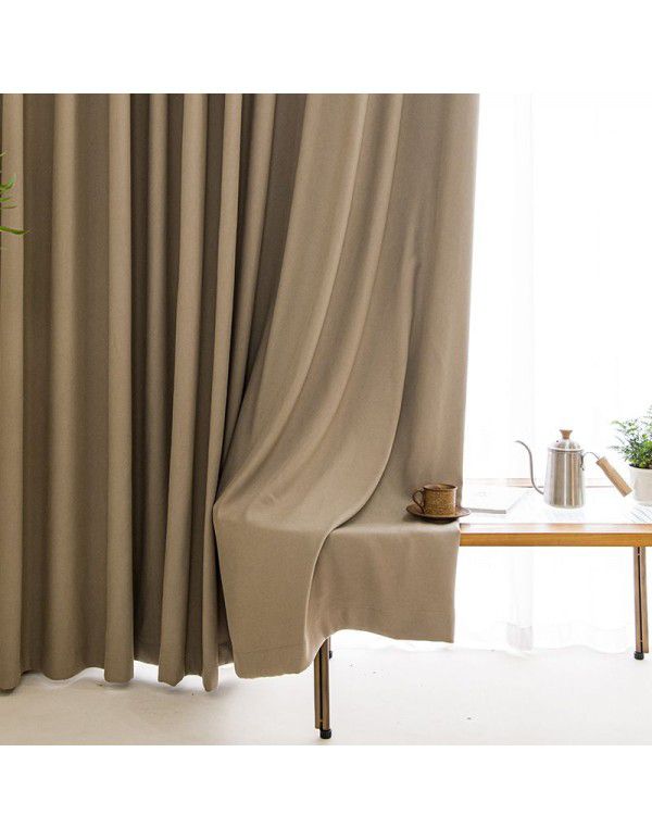 Customized Mousse cotton linen curtain, living room, children's room, French window, sunshade curtain, modern and simple