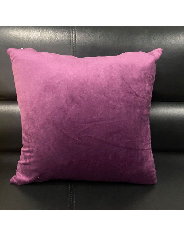 Simple solid velvet throw pillow light luxury super soft cushion cover sofa backrest cover