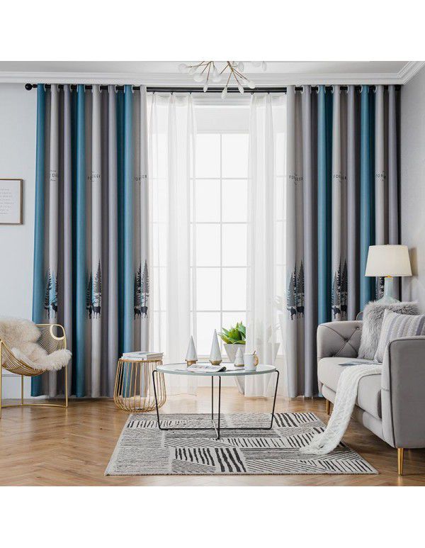 Curtain cloth wholesale, finished curtain, bedroom, home, living room, wind, shading curtain thickening, manufacturer, direct sale, quick sale