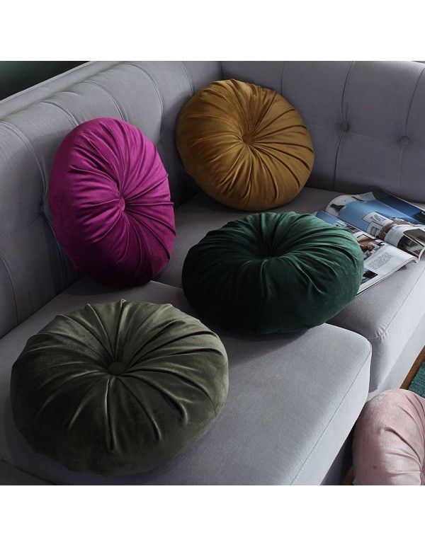 Autumn and winter Dutch velvet round thickened pillow Office waist against Nordic ins solid color bedside sofa Pumpkin pillow