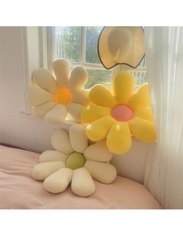 Small Daisy Flower Pillow ins Cute Sunflower Plush Cushion Sofa Float Window Living Room Cushion Pillow Bedroom 