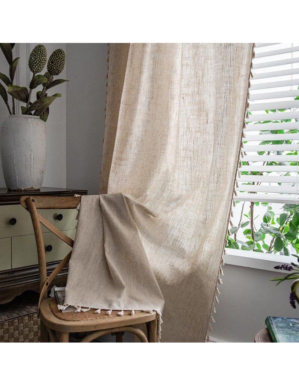 Cloth Dad Curtains, American Simple, Pure Color, Bamboo Knot, Ma Bedroom, Living Room, Shading, Sound Insulation, Thermal Insulation, Float Windows, Finished Products Wholesale