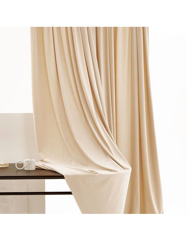 Bedroom curtain, sunshade curtain cloth, heat insulation, sunscreen, simple balcony, sunscreen hook type sunshade, window