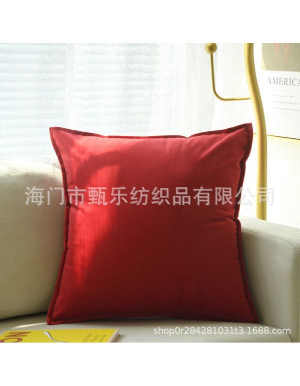 Thickened plush sofa, pillow, cushion cover, office waist pillow, cashmere velvet bed pillow, square core manufacturer