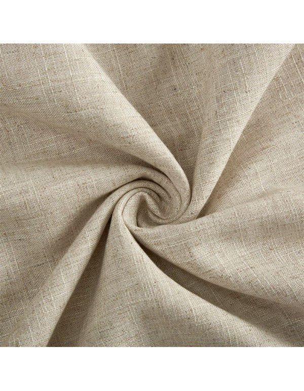 Simple linen splicing curtains, solid color, blackout curtains, living room, bedroom, curtains, finished products, multi color, optional