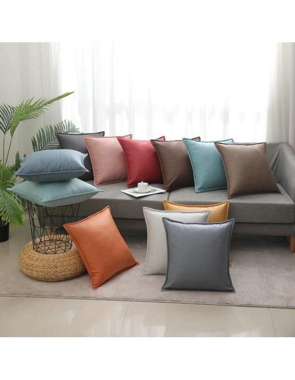 Science and technology cloth pillow sitting room sofa luxury high-end cushion pillow Nordic modern leather waterproof car waist pillow