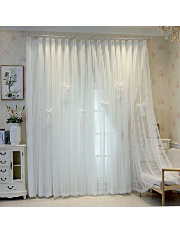 Curtains, bedroom, shading, household velcro, living room, grand new double princess style curtain, light tight