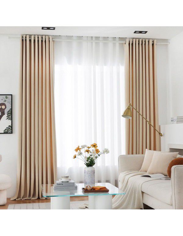 New minimalist nordic ins baby velvet finished curtain living room balcony window curtain