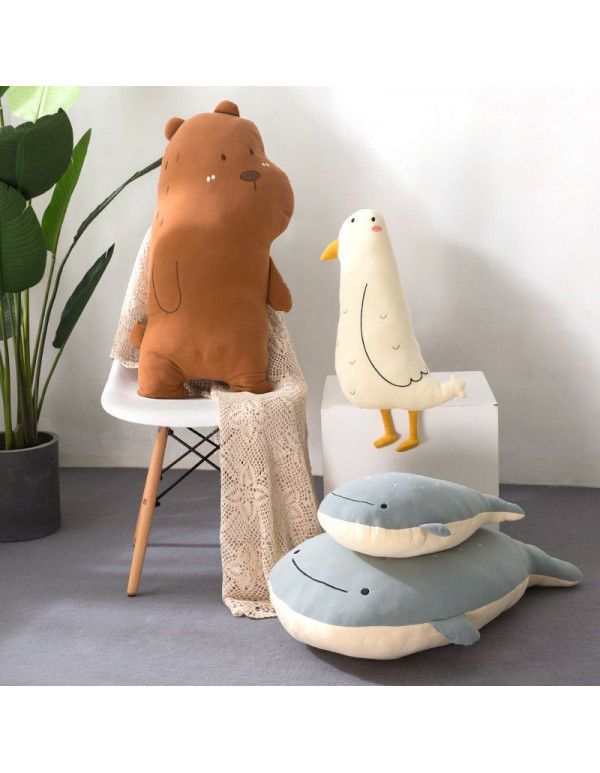 Creative Sita Animal Pillow Office Lunch Rest Waist Cushion Seabird Whale Bear Plush Toy Girl Gift