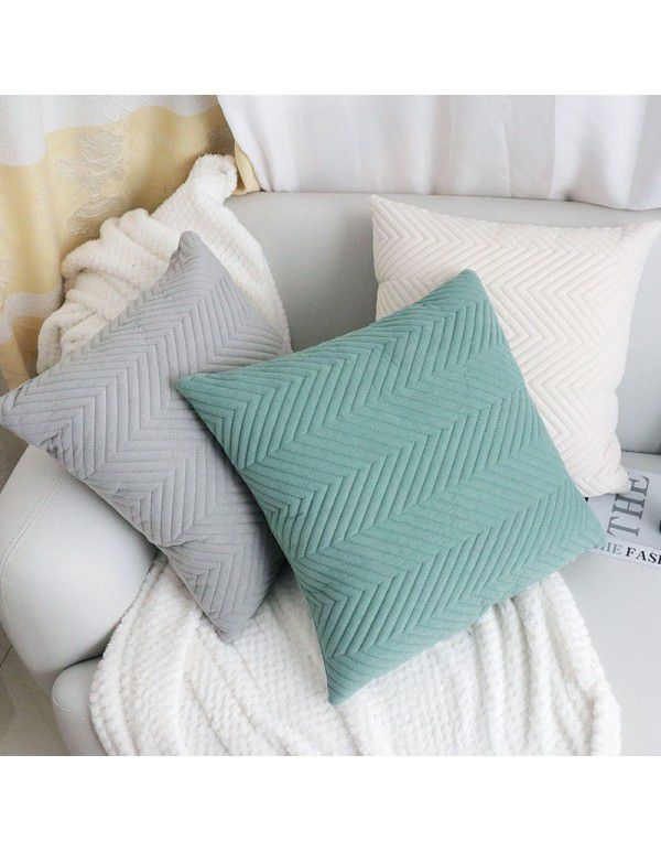 Cross border quilting, ultrasonic three-dimensional embossing pillow cover, simple home pillow, bedside cushion cover, sofa wholesale