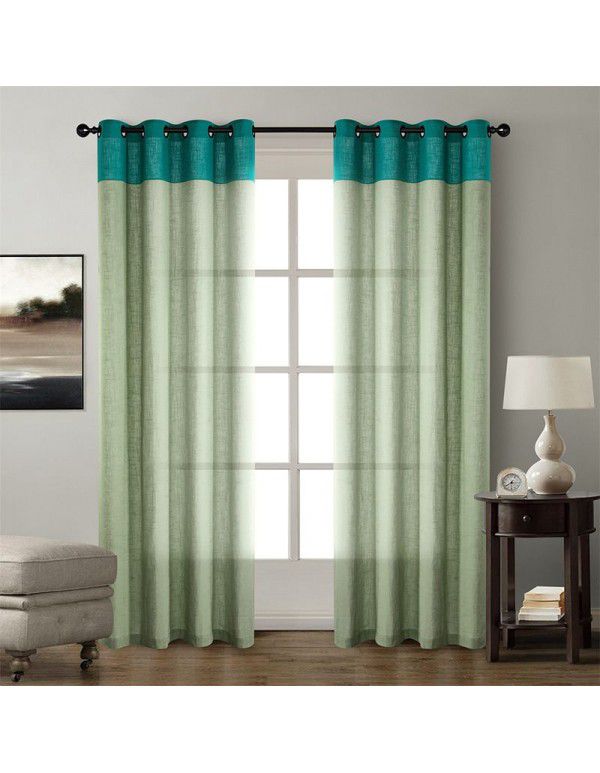 Simple linen splicing curtains, solid color, blackout curtains, living room, bedroom, curtains, finished products, multi color, optional