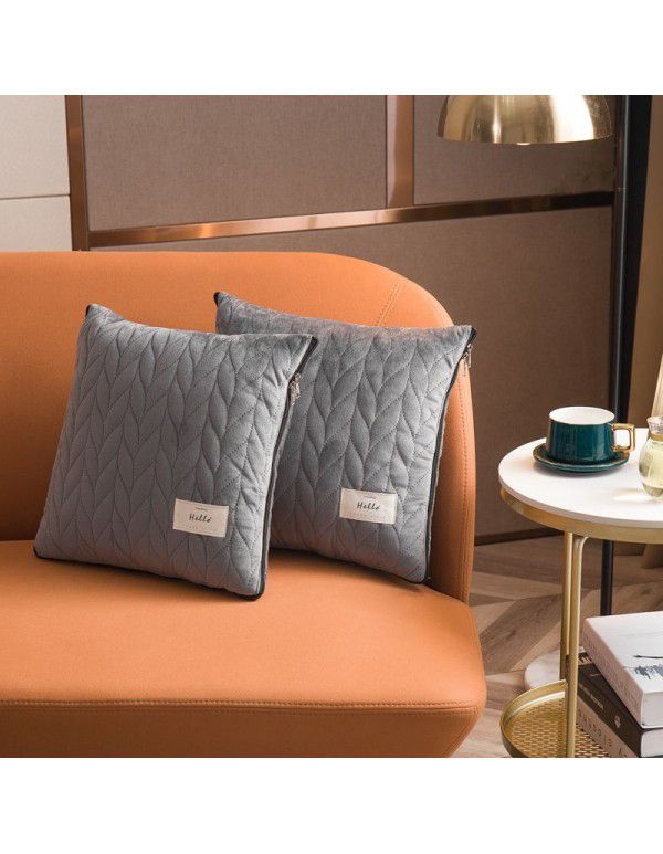 Velvet light luxury pillow, quilt dual-use thickened car office air conditioner, cushion sofa, nap pillow, pillow