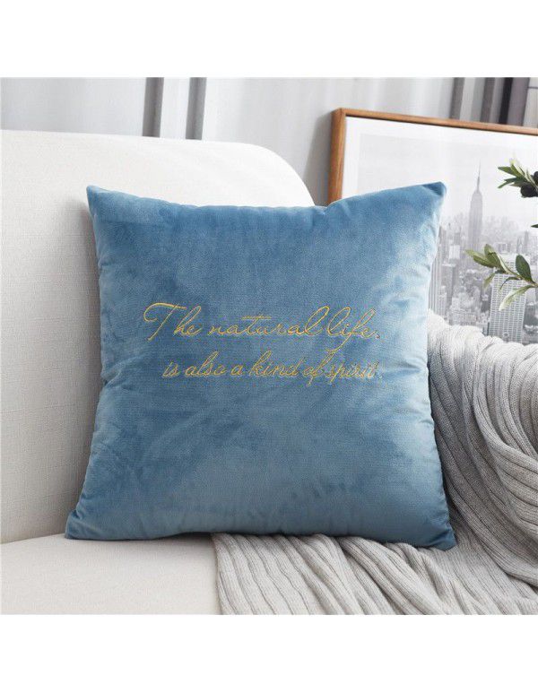 Nordic luxury style sofa pillowcase cushion living room velvet pillowcase 4545 bedside enlarged backrest