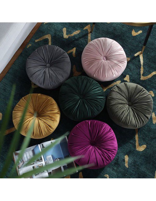 Autumn and winter Dutch velvet round thickened pillow Office waist against Nordic ins solid color bedside sofa Pumpkin pillow