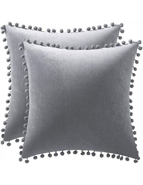 Nordic ins style pillowcase cross-border ball ball velvet solid color pillowcase office sofa pillow bedside cushion