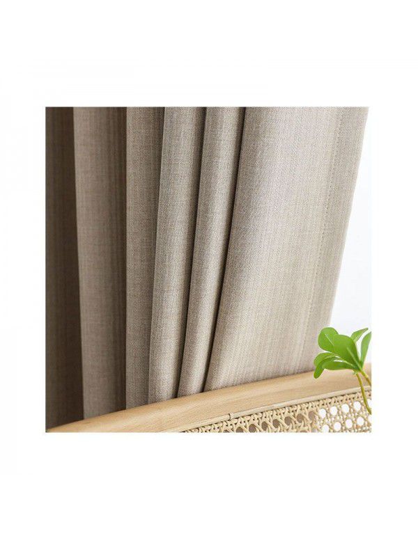 Small Red Book Matcha Green Cotton Linen Shading Curtain Living Room Bedroom Milk Tea Color Nordic Modern Simple Japanese Curtain Cloth