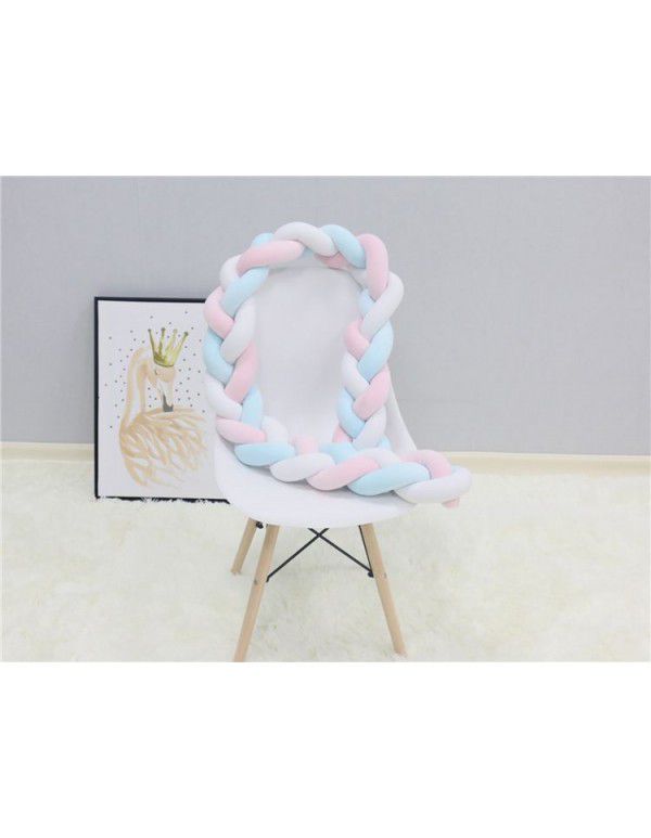 Ins Nordic children's room decoration DIY weave fried dough twist bed surround Danish Knot long tie ball pillow