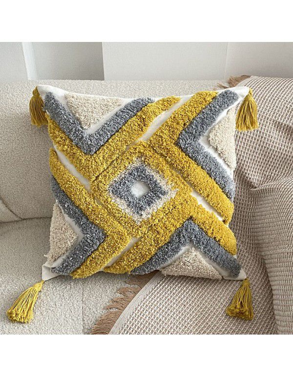 Nordic ins bohemian tufted five pointed star pillow popular home stay sofa bedside cushion office waist pillow