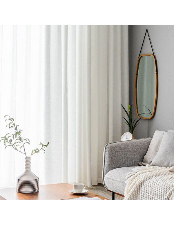 Curtain and window screen are light transmissive and impermeable, 100 gauze white screen is thickened, finished bedroom partition screen, floating window and balcony screen%