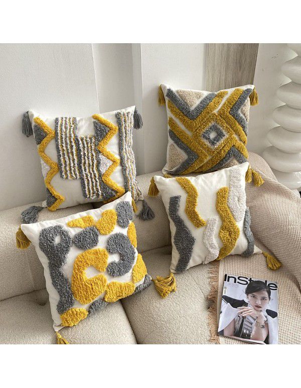 Nordic ins bohemian tufted five pointed star pillow popular home stay sofa bedside cushion office waist pillow