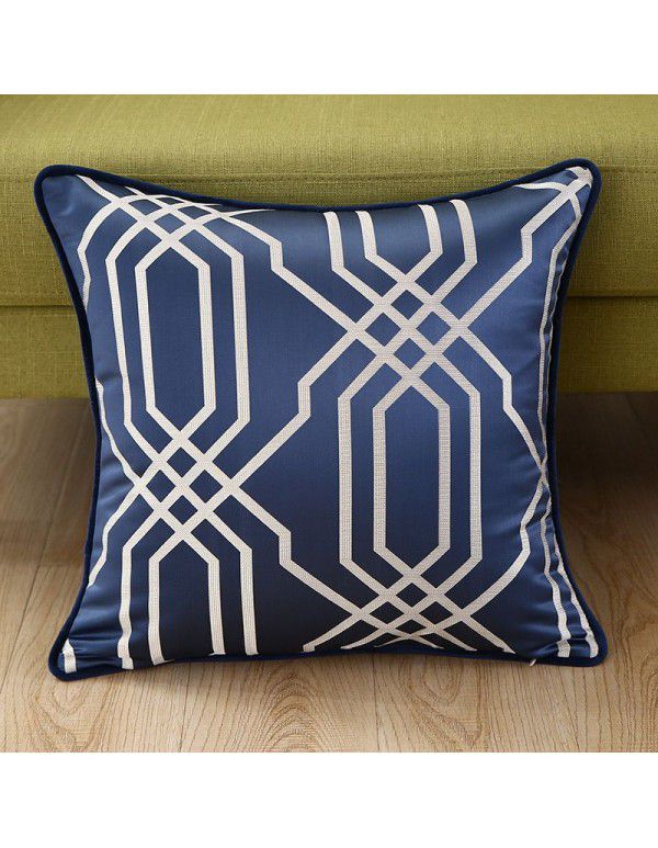 Nordic Geometric Throw Pillow Cover New Chinese Style Sofa Throw Pillow Cushion Living Room Household Model Room Wrap Hotel Soft Decoration