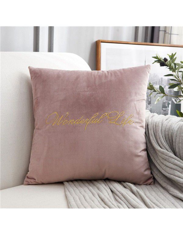 Nordic luxury style sofa pillowcase cushion living room velvet pillowcase 4545 bedside enlarged backrest