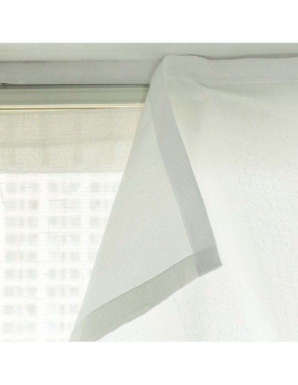 Curtain screen, white linen, thickened window screen, finished bedroom partition screen, floating window, white screen, balcony screen