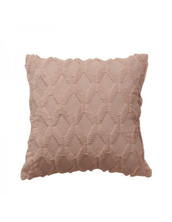 Wholesale special embroidered geometric diamond block plush pillowcase Simple solid color Nordic style household pillowcase