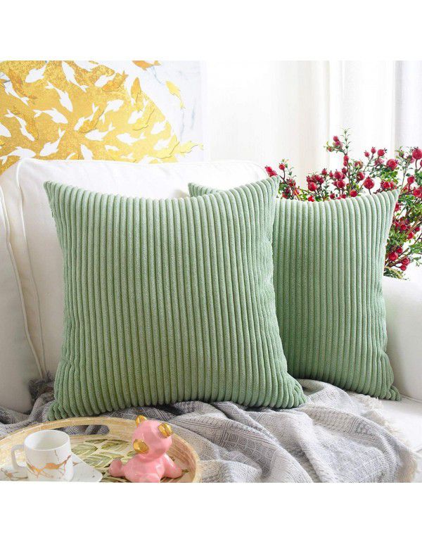 Corduroy pillowcase Amazon home nylon polyester plush strip cushion simple modern cushion cover directly supplied by the manufacturer