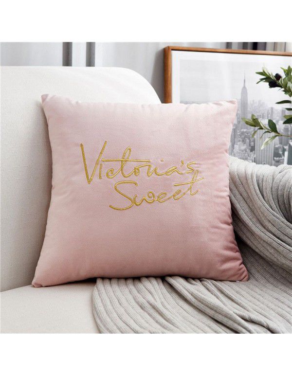 Nordic luxury style sofa pillowcase cushion living room velvet pillowcase 4545 bedside enlarged backrest