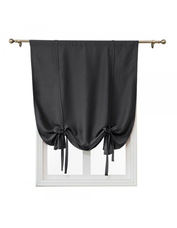 Hot Sale New Modern Simple High Precision Double Sided Matte High Blackout Solid Rome Short Curtain