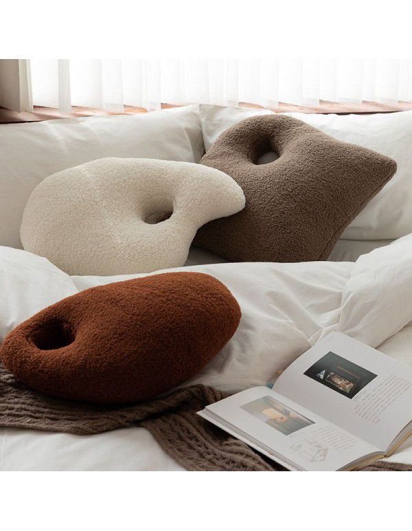 Meimo Color Palette Shaped Throw Pillow Granular Woolen Cushion in Autumn and Winter Tatami Float Window Multi color Soft