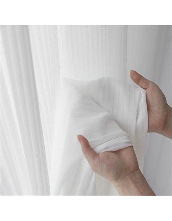 3.5m door width vertical stripe shutter screen Japanese type impervious curtain living room transparent bedroom floating window white window screen