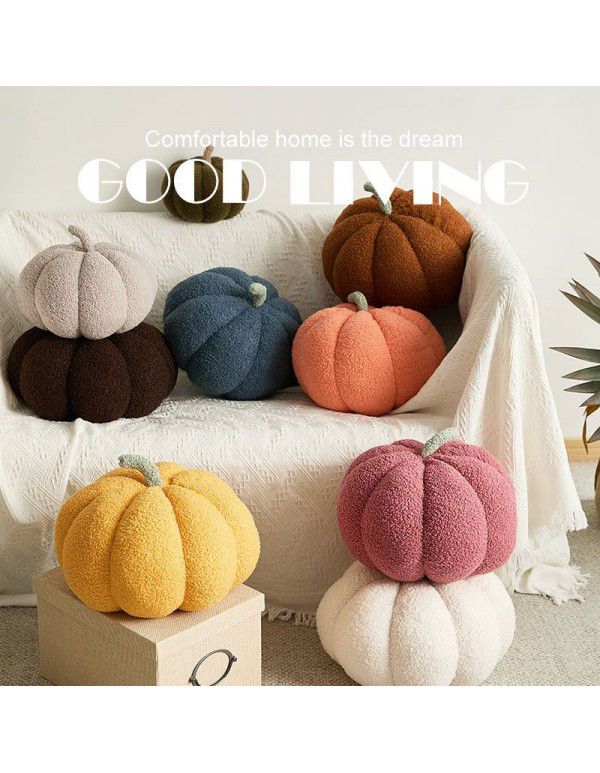 Pumpkin pillow cute female creative shaped sofa cushion Christmas round plush toy yellow cushion large